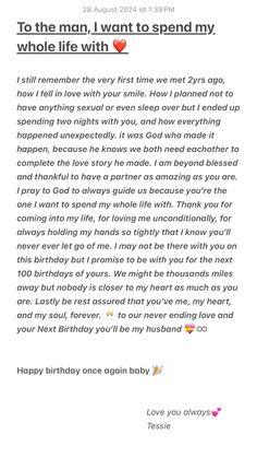 a letter to someone on her birthday