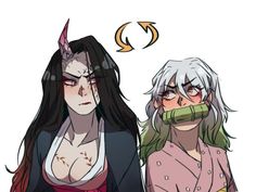 Nezuko And Daki Swap, Demon Slayer Fanart, Nezuko Cosplay, Anime Villians, Dragon Slayer, Anime Crossover, Funny Anime Pics