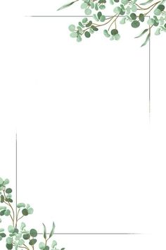 a white background with green leaves and branches in the corner, on top of it is an empty space for text