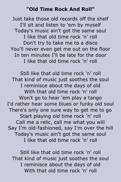 an old time rock and roll poem