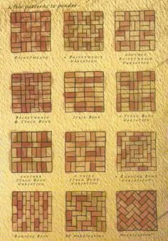 a drawing of different types of bricks