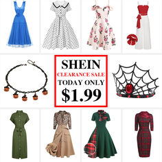 many different dresses and accessories are on sale for $ 19 99 or off at the clothing store