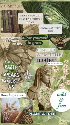 a collage with many different types of things to see on the page, including plants and