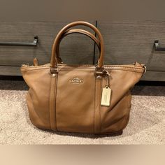 Brand New With Tags And Original Stuffing, Soft Chestnut Leather, Comes With Long Adjustable Strap, Multiple Pockets And Zippered Pocket Inside. Cloth Inside. Coach Satchel, Chestnut Leather, Chestnut, Coach Bags, Inside Pocket, Adjustable Straps, Satchel, Zipper, Bag Lady