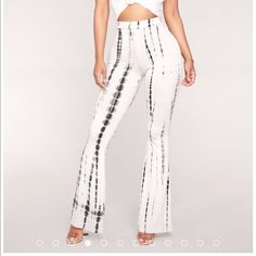 New With Tags, Never Worn. Open To Offers. Funky Pants, Dye Pants, Printed Flare Pants, Tie Dye Pants, Dye Fabric, Tie Dye Fabric, Womens Loungewear, White Pants, White Fashion