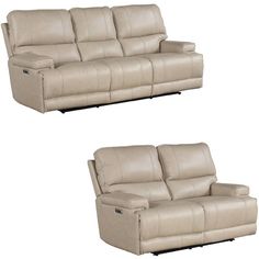 two reclining sofas sitting next to each other