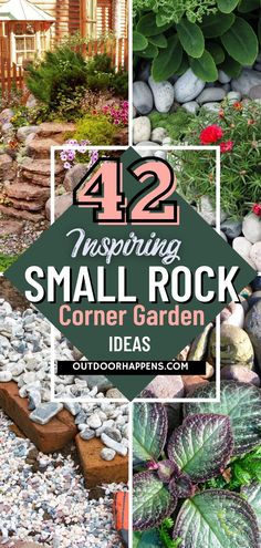 small rock garden with text overlay that says, 42 gardening tips for small gardens