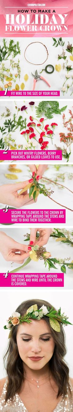 classic flower crown how-to Winter Festival Outfit, Crown Tutorial, Farmgirl Flowers, Crown Diy, Flowers Crown, Diy Crown, Moss Covered