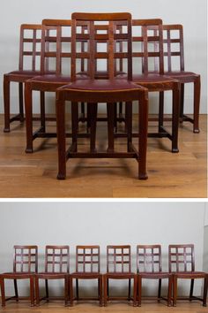 several chairs and tables are arranged in the shape of rectangles, with one sitting on top of each other