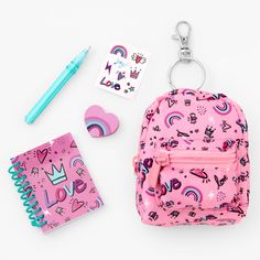 Pen Eraser, American Girl Doll Furniture, Mini Keychain, Keychain Backpack, Girly Bags