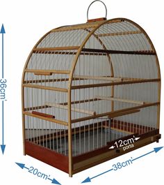 a large bird cage is shown with measurements for the top and bottom half of it