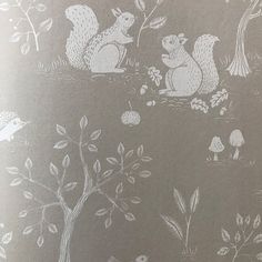 an image of a wall paper with squirrels on it