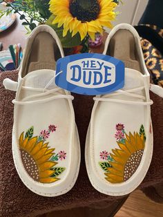 Hand painted; custom designed Bridal Hey Dudes. Wedding Hey Dudes, Painted Hey Dudes, White Hey Dudes, Womens Loafers, Skater Shoes, Hey Dudes, Hand Painted Shoes, Shoe Design, Hey Dude