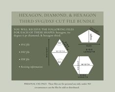 the hexagon diamond and hexagon third swg / nf cut file bundle