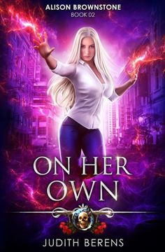 the book cover for on her own, with an image of a woman in white shirt and