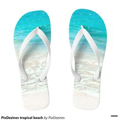 PixDezines tropical beach Flip Flops Gucci Shoes Women, Everyday Sandals, Summer Fashion Beach, Beach Flip Flops, Flip Flop Shoes, Fashion Fall, Mens Fashion Summer, Summer Accessories, Tropical Beach