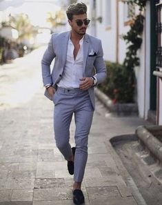 Grey Tuxedo Men, Rhodes Wedding, Grey Tuxedo, Cocktail Theme, Formal Men, Dress Men, Stylish Suit, Party Suits