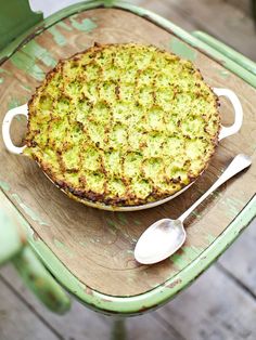 a pie sitting on top of a wooden table