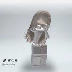 an animated image of a woman standing in front of a box