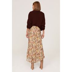 Multicolor floral chiffon (100% Viscose). Lining (100% Polyester). A-line. Side zipper closure.  Side zipper closure. 35.5" from shoulder to hemline. Imported. Floral Midi Skirt, Rent The Runway, Closet Designs, Floral Chiffon, Brown Floral, Matching Top, Side Zipper, Polo Ralph, Maxi Skirt