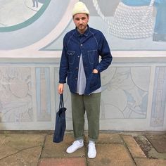 Instagramer @IS_KILL wearing our fatigue pant in Japanese gi cotton Fatigue Pants Outfit Men, Utility Menswear, Japanese Workwear, Workwear Casual, Contemporary Clothing, Universal Works, Workwear Fashion, Contemporary Outfits, Gentleman Style