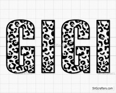 the letter g is made up of black and white leopard print letters, which are cut out