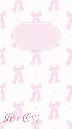 a pink card with bows and hearts on it