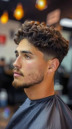 27 Low Taper Fade Haircuts for the Discerning Gentleman Taper Fade With Wavy Hair, Low Fade Wavy Hair, Low Taper Wavy Hair, Mens Hairstyles Fine Hair, Low Fade Hair, Taper Fade Haircuts, Faded Haircut, Modern Mens Haircuts, Curly Hairstyles For Men