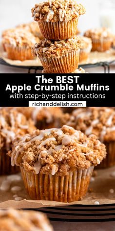 apple muffins stacked on top of each other