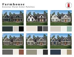 the exterior paint color palettes for this house are shown in different colors and styles