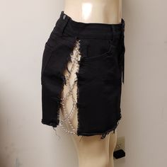 Black Jean Skirt With Chains On Both Sides Of Skirt New With Tag True To Size Mannequin Has On A Medium Material Is Polyester And Spandex Skirt With Chains, Gold Mini Skirt, Camo Mini Skirt, Black Jean Skirt, Pencil Skirt Casual, Hot Skirts, Grey Mini Skirt, Green Mini Skirt, Pink Mini Skirt