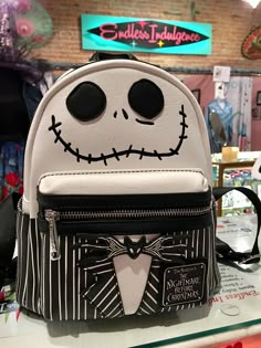 Jack Skellington Backpack, Nightmare Before Christmas Backpack, Disney Backpack, Disney Bags Backpacks, Nightmare Before Christmas Ornaments, Marvel Backpack, Christmas Hand Painted, Nightmare Before Christmas Decorations, Cute Mini Backpacks