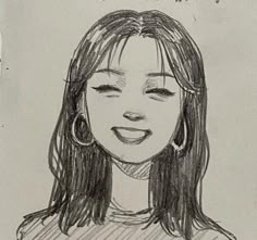 a drawing of a girl with her eyes closed and the words happy birthday written on it