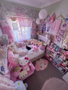 a room filled with lots of stuffed animals in it's walls and flooring