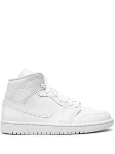 Find JORDAN Air 1 Mid Triple 2022 Sneakers on Editorialist. white calf leather signature Swoosh logo detail signature Air Jordan Wings logo round toe front lace-up fastening logo patch at the tongue ankle-length branded insole rubber sole These styles are supplied by a premium sneaker marketplace. Stocking only the most sought-after footwear, they source and curate some of the most hard to find sneakers from around the world. White Nike Jordan Shoes, Nike Air Jordans White, Air Jordan 1 Blanche, White Mid Jordans, Jordan White Shoes, Jordan Air Mid, Air Jordans White, White Air Jordans, All White Jordans