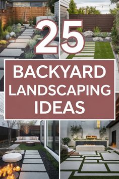 25 creative backyard landscaping ideas with modern design elements. Decorative Gravel, Stylish Outdoor Furniture, Sustainable Landscaping, Vertical Garden Wall, Fire Pit Area, Entertainment Area, Garden Pathway, Patio Stones