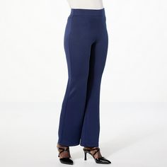 IMAN Global Chic Ponte Knit Bootcut Pant The ideal wardrobe staple, this flattering bootcut pant creates the perfect fit. Whether styled with a heel, sneaker or flat, you'll have a polished look every time. Ideal Wardrobe, Bootcut Pants, Sangria, Polished Look, Straight Leg Pants, Chambray, Wardrobe Staples, Dress To Impress, Black Pants