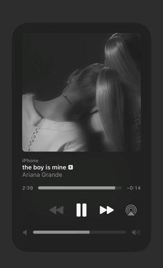 an audio player with the words body is mine on it's screen and two women in