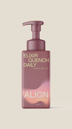 a bottle of algen elixir quench daily lotion on a white background