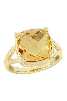 - Yellow gold plated sterling silver citrine & white topaz stone shank ring Topaz Yellow, Crochet Mat, Split Shank Ring, Citrine Ring, Citrine Stone, Citrine Gemstone, Topaz Stone, Split Shank, Gold Plated Rings