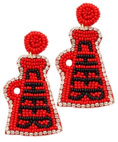 Cheer on your team with these adorable earrings! They are crafted with a metal bulldog face for the post and feature either red or black tassels. So unique and trendy!! Cheer Earrings, Cheerleading Megaphones, College Sport, Ga Bulldogs, Football Earrings, Football Cheer, Fall Football, Go Dawgs, Red Or Black