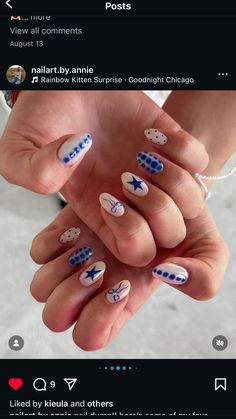 Navy Nails With Design, Navy Nail Designs, Nails Mom, Navy Nails Design, Marine Nails, Nails With Design, Navy Nails, Girly Acrylic