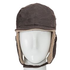 Stay extra warm this winter season and have a great aviator look with this Faux Leather Aviator Hat. This aged faux leather-like, thick trooper hat features a 4 inches deep crown, fully lined with a plush faux fur-like material to ensure you stay warm and bundled no matter the weather. Attached with a soft 1 3/4 inches long bill for rain protection and 5 inches long earflaps with chin strap snap closure. Comfortable fit. The Aviator hat is water repellent. Faux leather. Fashionable for both men Brown Aviator Winter Hats, Brown Hats With Fleece Lining For Cold Weather, Winter Brown Aviator Hats, Brown Winter Hats, Brown Cap With Fleece Lining, Brown Leather Hats With Faux Fur Lining, Brown Fleece-lined Cap, Brown Sheepskin Hat With Faux Fur Lining, Brown Hat With Faux Fur Lining And Ear Flaps