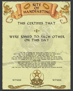 a certificate with an image of a pentagramter and scroll on the front, in gold