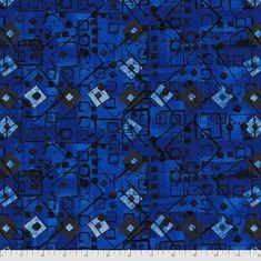 a blue and black pattern with squares