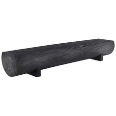 a black wooden shelf on a white background