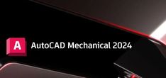 the autocad mechanical logo is shown in red and black, with an arrow pointing up