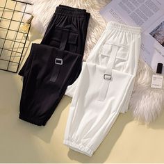 White Pants For Women, Comfy Trendy Outfits, Celana Jogger Wanita, Pant Trousers Women, Trousers For Girls, Joggers Women, Neat Casual Outfits, Summer Pants Women, Trendy Boy Outfits