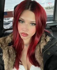 Ash Blonde Hair Balayage, Red Hair With Bangs, Cherry Red Hair, Red Hair Inspo, Bright Red Hair, Ash Blonde Hair, Pretty Hair Color, Balayage Hair Blonde