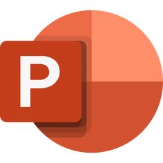 an orange circle with the letter p in it's center and a white background